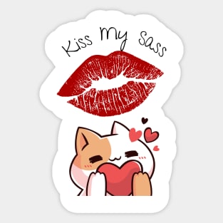 Kiss my sass cheek girl kiss Sticker
